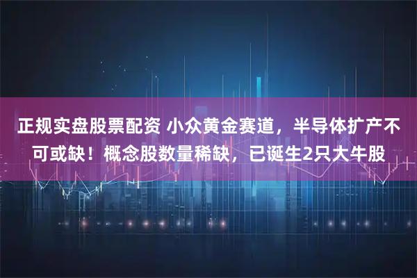 正规实盘股票配资 小众黄金赛道，半导体扩产不可或缺！概念股数量稀缺，已诞生2只大牛股